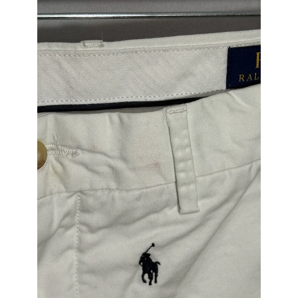 Polo Ralph Lauren All Over Pony Stretch Classic Fit Chino Shorts Mens 34 White